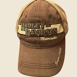 Harley Davidson Vintage Mens Cap Since 1903  Dark Brown/Light Brown  SZ L